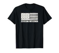 Lo Zen inizia con Bonsai Patriotic American Flag USA Maglietta