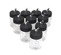 LOABXYUZ 10 Pezzi di Bottiglie riutilizzabili for aerografo, sifone, barattoli di Vetro con Pompa in Acciaio Inossidabile