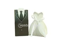 LOABXYUZ 100 scatole di Caramelle rustiche - Scatole di Carta dal Design Unico for sposi e sposi con 50 Pezzi