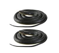 LOABXYUZ 2 Giocattoli di Gomma Morbida realistici a Forma di Serpente, Neri, da 120 cm, Decorazione for Il Pesce d'aprile