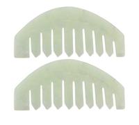 LOABXYUZ 2 Pezzi di Pettine in Giada Naturale Guasha Board for Massaggio dei Punti di agopuntura, raschiamento, Strumento Spa for massaggiare i Tessuti Profondi