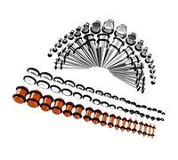 LOABXYUZ Kit di allungamento Iniziale for dilatatori e dilatatori for Orecchie in Metallo Acrilico alla Moda da 72 Pezzi 14G-00G