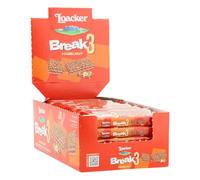 Loacker, Break3, Barrette con Crema alle Nocciole 100% Italiane e Ripieno di Friabili Cialde Crispies, Snack Croccante e Gustoso, Formato Convenienza, Confezione Display da 30 Barrette Monoporzione