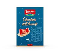 Loacker, Calendario dell'Avvento 2026 con 24 Bontà Loacker, Wafer e Cioccolatini in 11 Gusti Diversi, Cofanetto Blu con Cartone Riciclabile e Cassettini Riutilizzabili, Idea Regalo per Natale