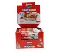 Loacker - Choco And Milk Cereals - Barrette al Cioccolato al Latte con Ripieno di Cialde Wafer, Crema al Latte e Crispies di Cereali - Merenda e Snack - 1 Confezione da 30 Barrette