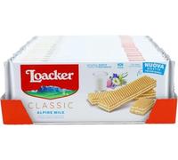 Loacker, Classic Milk, Wafer con Crema al Latte, 18 confezioni da 175g | Biscotti con Cialde Wafer con Crema al Latte, 100% latte alpino non OGM, Merenda, Snack e Colazione, Formato Famiglia (3150g)