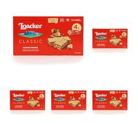 Loacker, Classic Napolitaner Multipack, Wafer Classico con 3 Strati di Cialde Farcite con Crema alla Nocciola, Merenda e Snack, Formato Convenienza, 1 Confezione da 20 Wafer
