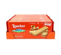 Loacker - Classic Napolitaner - Wafer Classico con 3 Strati di Cialde Farcite con Crema alla Nocciola - Merenda e Snack - Formato Famiglia con 18 Confezioni da 22 Wafer