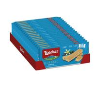 Loacker - Classic Vanille - Wafer con 3 Strati di Cialde Farcite con Crema alla Vaniglia di Vere Bacche di Vaniglia Bourbon - Merenda e Snack - Formato Convenienza con 18 Confezioni da 22 Wafer