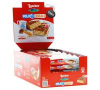 Loacker Milk & Cereals Barrette Wafer e Cioccolato al Latte con Crema al Latte e Crispies ai Cereali, Box con 30 Barrette da 25g con Portachiavi CAIYA®