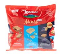 Loacker Minis Mix, Party Box di Mini Wafer Classic con Crema al Cioccolato, Nocciola e Vaniglia, 3 Varietà in 40 monoporzioni Minis, Confezione Convenienza da 400g