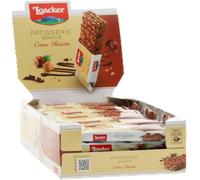 Loacker, Patisserie Snack Crème Noisette, Fragranti Cialde Wafer con Crema alla Nocciola e Ricoperte di Cioccolato, Merenda e Snack, Formato Convenienza, 1 Confezione Display da 24 Monoporzioni da 21g