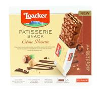Loacker, Patisserie Snack Crème Noisette, Pasticcini Wafer con Crema alla Nocciola e Granella di Nocciole, Ricoperti di Cioccolato al Latte, Merenda e Snack, Confezione da 3 Pezzi