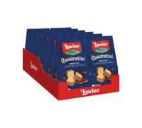 Loacker - Quadratini Chocolate - Cubetti da Mangiare in un Boccone, con Cinque Strati di Cialdine Wafer e Quattro di Crema al Cioccolato - Merenda e Snack - 12 Sacchettini Richiudibili
