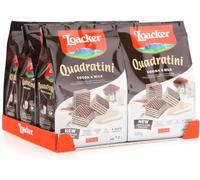 Loacker, Quadratini Cocoa+Milk, Cubetti da Mangiare in un Boccone, con Cinque Strati di Cialdine Wafer al Cacao e Quattro di Crema al Latte, Snack Dolci per Colazione, 6 Sacchettini Richiudibili