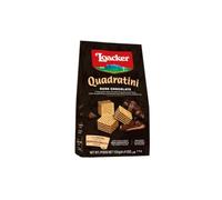 Loacker - Quadratini Dark Chocolate - Cinque Strati di Cialde di Wafer e Quattro di Crema al Cioccolato Fondente - Merenda e Snack - Formato Convenienza - 12 Sacchettini Richiudibili