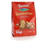 Loacker, Quadratini Napolitaner, Wafer per Colazione, Farciti con 4 Strati di Crema di Nocciole 100% Italiane, Snack Dolci, Pratica Confezione Apri e Chiudi, 1 Confezione da 250 g