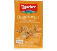Loacker, Quadratini Peanut Butter, Wafer al Burro d'Arachidi, 125g | Biscotti con Cinque Strati di Cialdine Wafer e Quattro di Crema al Burro d'Arachidi, Snack Dolci per Colazione e Merenda