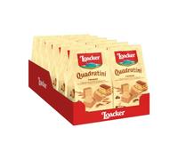 Loacker - Quadratini Tiramisù - Cubetti da Mangiare in un Boccone, con Cinque Strati di Cialdine Wafer e Quattro di Crema al Tiramisù - Merenda e Snack - 12 Sacchettini Richiudibili