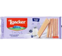 Loacker, Thins Blueberry & Yoghurt, Wafer Sottili al Mirtillo, 150g | Biscotti Finissimi con due Strati di Cialde con Crema al Mirtillo e Yogurt, Snack Dolci per Merenda, Colazione e Dessert
