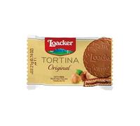 Loacker Tortina Chocolate Covered Wafers Disks Filled with Hazelnut Cream 21 g (Pack of 12)