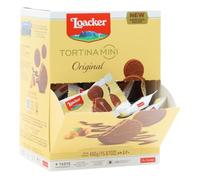 Loacker, Tortina Mini Original al Cioccolato e Nocciole, Display 50 Pezzi | Mini Tortine Wafer Monporzione al Cioccolato al Latte e Crema alle Nocciole, 50 Biscotti Monoporzione per Bar e Caffetterie