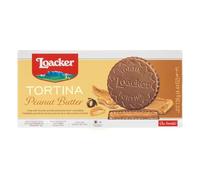 Loacker, Tortina Peanut Butter, Fragranti Delizie Ricoperte di Cioccolato al Latte e Cuore di Crema al Burro d'Arachidi e Cialde Wafer, Merenda e Snack, Confezione da 6 Biscotti Monoporzione