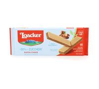 Loacker, Wafer Napolitaner Meno Zuccheri, Fragranti Cialde di Wafer Farcite con Crema alla Nocciola, Nuova Ricetta con Ridotto Contenuto di Zuccheri, 175g