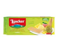 Loacker, Wafer per Gelato al Limone, Wafer con Olio Essenziale di Limoni Siciliani e Succo Aromatico, Topping per Gelato, Snack e Dessert, 1 Confezione da 150g