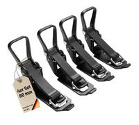 LoadCare Supporto per pala, supporto per vanga, supporto per scopa, chiusura a tensione, supporto per attrezzi da giardino (nero, 80 mm)