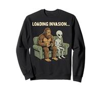 Loading Invasion Sasquatch Bigfoot Alien Playing Video Games Felpa