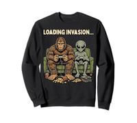 Loading Invasion Sasquatch Bigfoot Alien Playing Video Games Felpa