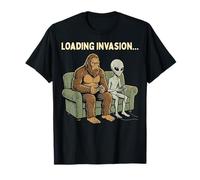 Loading Invasion Sasquatch Bigfoot Alien Playing Video Games Maglietta