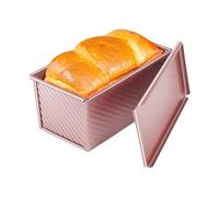 Loaf Pan with Lid, Non Stick Bread Mold, Heat Resistant Reusable Toast Box,8.45x4.72x4.5 Inches for Homemade Baking Cake Roasting Tool for Kitchen Oven, Picnic, Camp, or Bakery Use