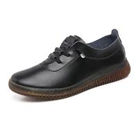 Loafer e Mocassini Donna Pell Eleganti Derby Donna Casual Piatti Scarpe Barca Donna Morbidi Semplici (Nero)