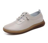 Loafer e Mocassini Donna Pell Eleganti Derby Donna Casual Piatti Scarpe Barca Donna Morbidi Semplici (Grigio)