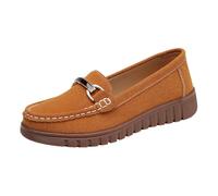 Loafer - Mocassini, da donna, per camminare, per il tempo libero, per la guida, per camminare, comode e piatte, marrone, 38.5 EU