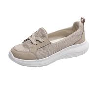 Loafer - Mocassini da donna, per il tempo libero, single, scarpe da passeggio, per escursioni, pick up, per bambini, traspiranti, alla moda, per comodi slip on comfort, beige., 37.5 EU