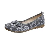 Loafer - Scarpe da donna in tessuto, eleganti scarpe basse, suole morbide, scarpe da ballerina, scarpe estive, singole, per il tempo libero, taglie 37-42, grigio., 37 EU