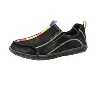 Loafer - Scarpe da ginnastica da uomo in tela, stile tradizionale cinese, estive, traspiranti, comode, in lino, per attività all'aperto, leggere, basse, per il tempo libero, 39 - 43,5 EU, Nero , 43.5