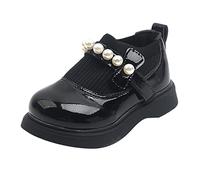 Loafers - Scarpe basse basse da bambina, per matrimoni, da sera, in pelle, per il tempo libero, per bambini, per la scuola, uniformi, in similpelle, Nero , 26 EU