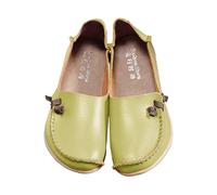 Loafers, scarpe basse da donna, in pelle, morbide, comode, per il tempo libero, in rete, traspiranti, leggere, eleganti, casual, ortopediche, Verde menta, 44 EU
