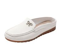 Loafers, scarpe da donna morbide, antiscivolo, per il tempo libero, in similpelle, leggere, comode, scarpe sportive per attività all'aria aperta, bianco, 37 EU