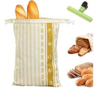 Loafguard Beeswax Bread Bag, Reusable Cotton Bees Wax Bread Bag With Zip Closure, Linen Bread Bag For 3x Longer Freshness, For Baguettes, Fruit And Vegetables (G)