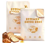 Loafguard Beeswax Bread Bag, Reusable Cotton Bees Wax Bread Bag With Zip Closure, Linen Bread Bag For 3x Longer Freshness, For Baguettes, Fruit And Vegetables (C)