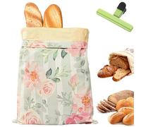 Loafguard Beeswax Bread Bag, Reusable Cotton Bees Wax Bread Bag With Zip Closure, Linen Bread Bag For 3x Longer Freshness, For Baguettes, Fruit And Vegetables (I)