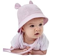 Loalirando Cappello da Sole Neonate 0-24 Mesi Cappello in Cotone 100% Morbido Anti-UV per Neonate Regalo Estate Cappello da Spiaggia (A-Viola, 3-12 Months)