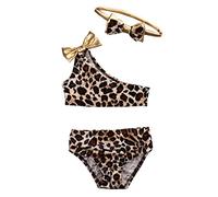 Loalirando Costume da Bagno Bambina 1-6 Anni Leopardato Set Bikini Neonata 2 Pezzi Ragazza Regalo Carino Dolce per Mare Bagno Spiaggia (Leopardato, 6-8 Years)
