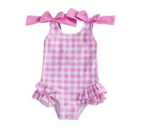 Loalirando Costume da Bagno da Bimba Bikini Stampa Floreale Costumi da Bagno Un Pezzo Neonata Costume da Mare Neonata Bikini da Piscina Swimwear da Spiaggia Mare (Rosa Scuro, 2-3 Years)