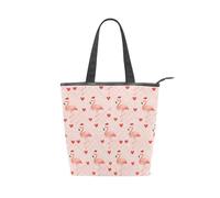 Loancwa Borsa tote in tela con cerniera, borsa a tracolla con due tasche interne applicate, borsa per la spesa quotidiana casual in poliestere resistente. SD194